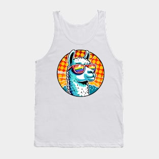 Gay Pride Cool Llama with Sunglasses Tank Top